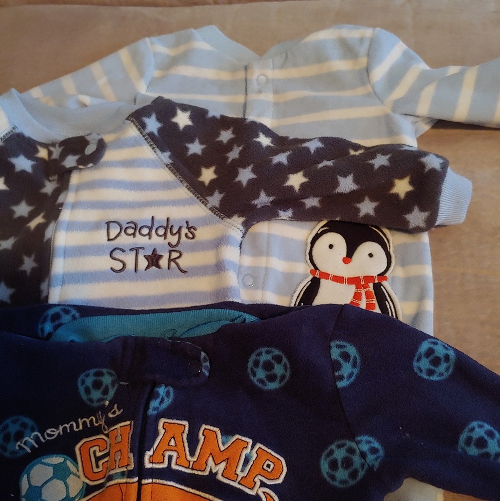 3 long sleeve warm baby boy PJS